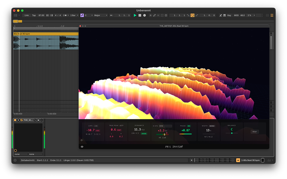 THE_METER plugin on the master bus